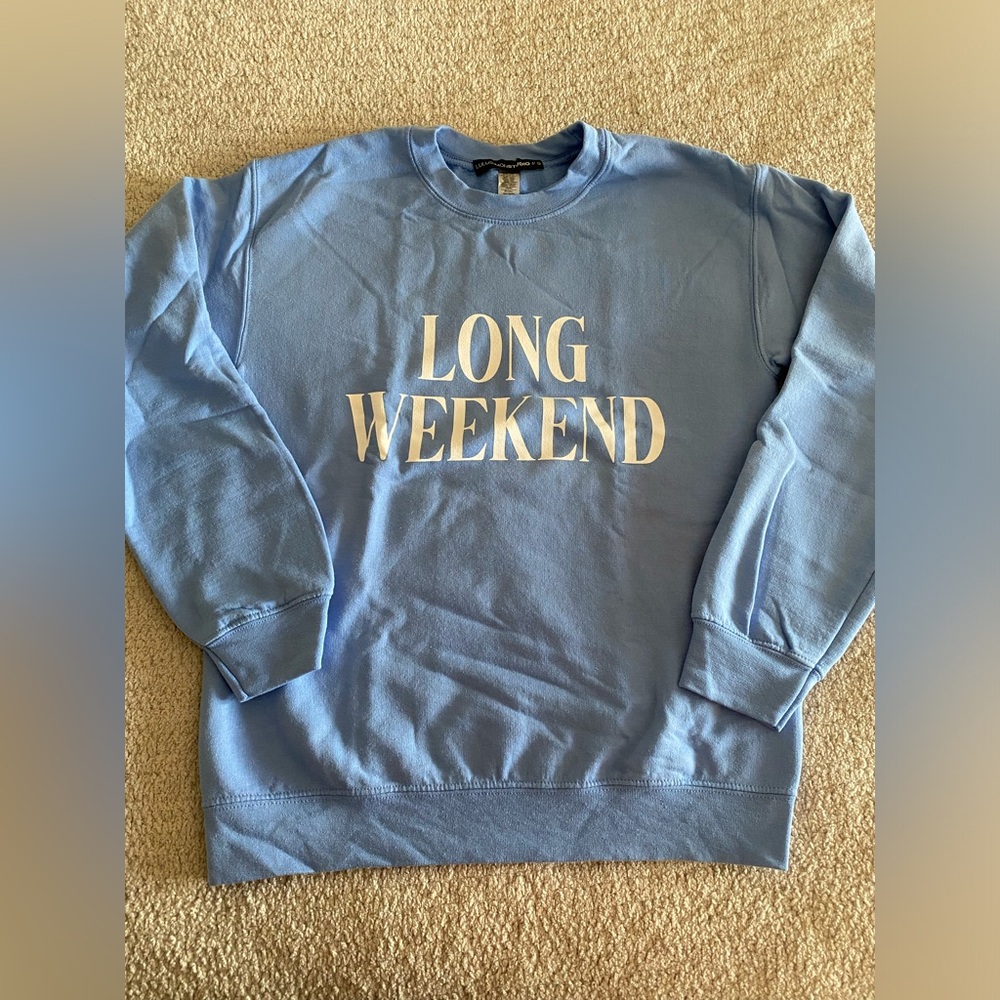 Women’s Long Weekend Sweatshirt in Blue: Worn Once
